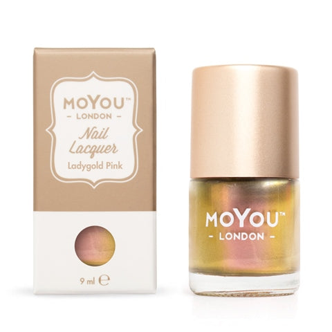 MoYou London -  Lady  Gold Pink MN005 לק חותמות